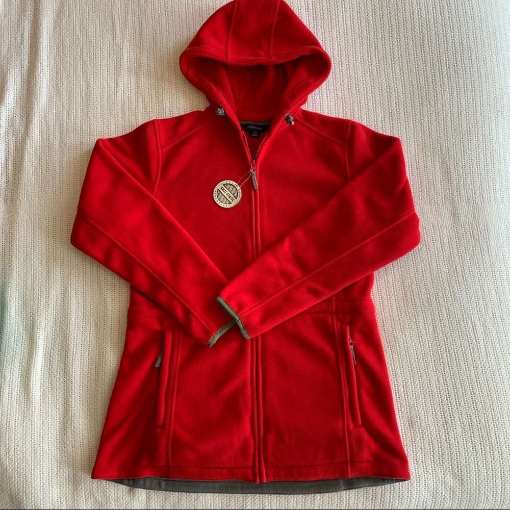Red Land’s End Anti-Static Hooded Fleece Jacket S